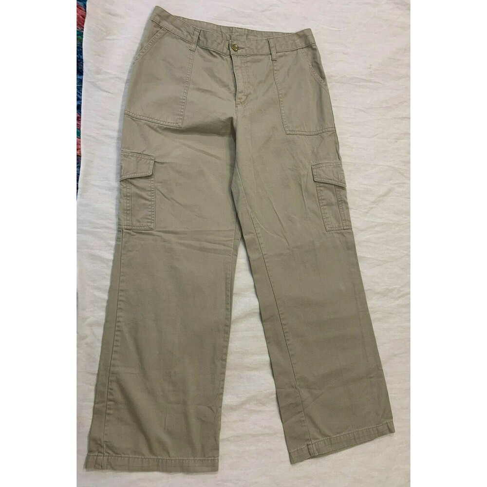 VINTAGE BLUE WOMENS COTTON CARGO PANTS SIZE 12